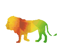 Gif animé lion arc en ciel